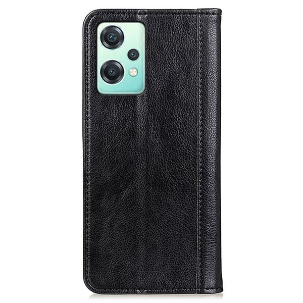 OnePlus Nord CE 2 Lite 5G ægte læderetui med magnetisk lukning - Sort Black