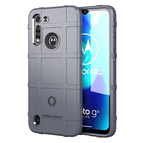 Rugged Shield kuoret - Motorola Moto G8 Power Lite - Harmaa Silver grey