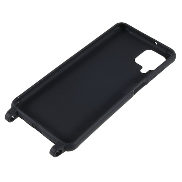Tunt TPU-fodral med matt yta och justerbar rem för Samsung Galaxy A12 5G - Svart Svart