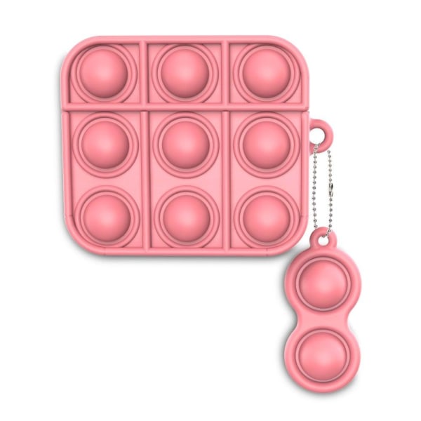 AirPods 3 fidget toy-stil silikone cover med nøglering - Lyserød Pink