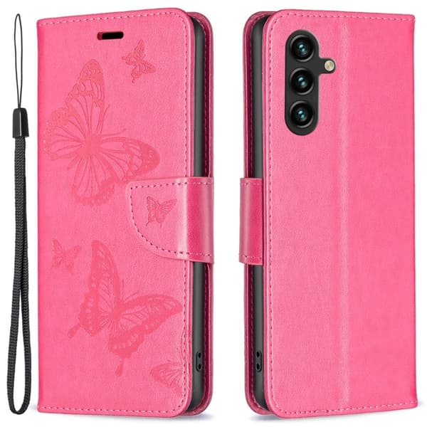 Sommerfugl Samsung Galaxy A15 Flip Etui - Rose Pink