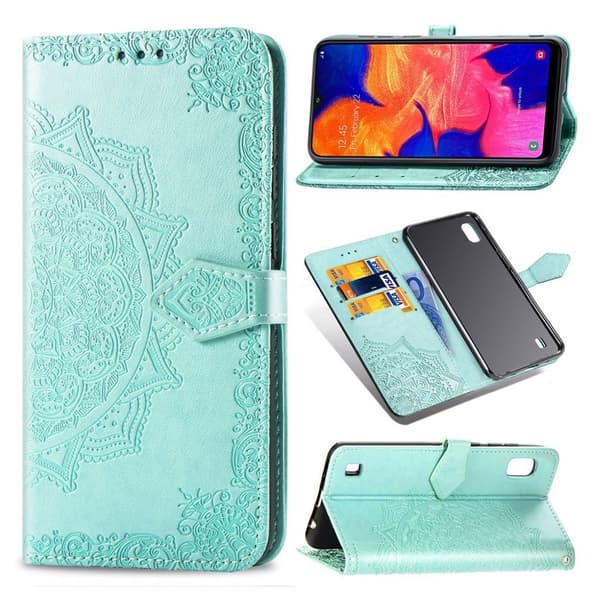 Mandala Samsung Galaxy A10 Flip kotelot - Syaani Green