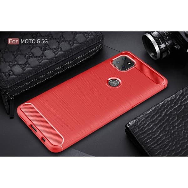 Carbon Flex Motorola Moto G 5G skal - Röd Röd