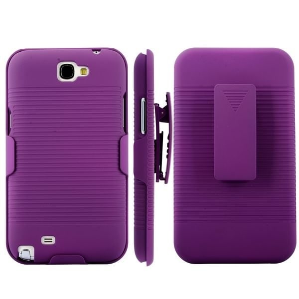 BeltClip KickStand (Lila) Samsung Galaxy Note 2 Skal Lila