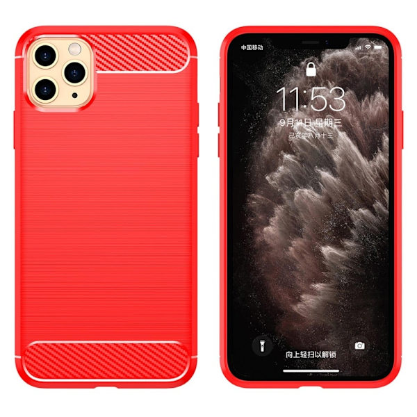 Carbon Flex Suojakotelo iPhone 11 Pro Max - Punainen Red