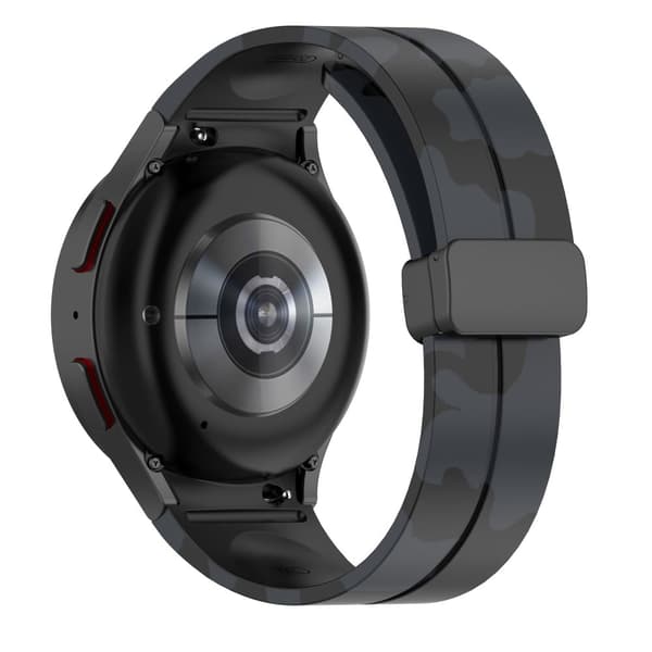 Samsung Galaxy Watch 5 / 5 Pro / 4 silikonerem i camouflage-stil - Mørkegrå Silver grey