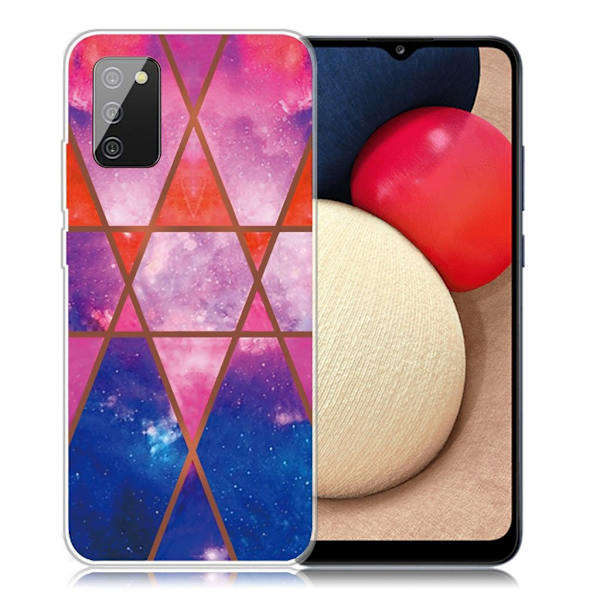 Marble Samsung Galaxy A02s Etui - Rose / Oransje / Blå Multicolor