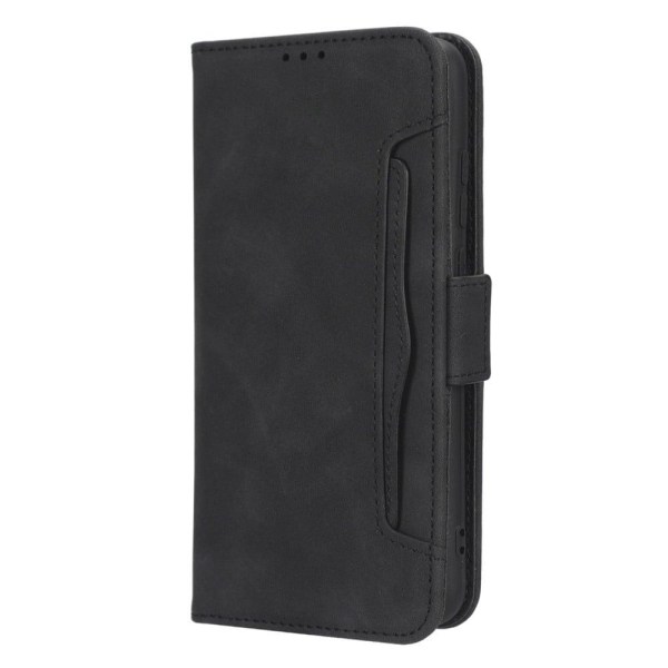 Stilfuldt Læder Etui med Pung til Samsung Galaxy A04e - Sort Black