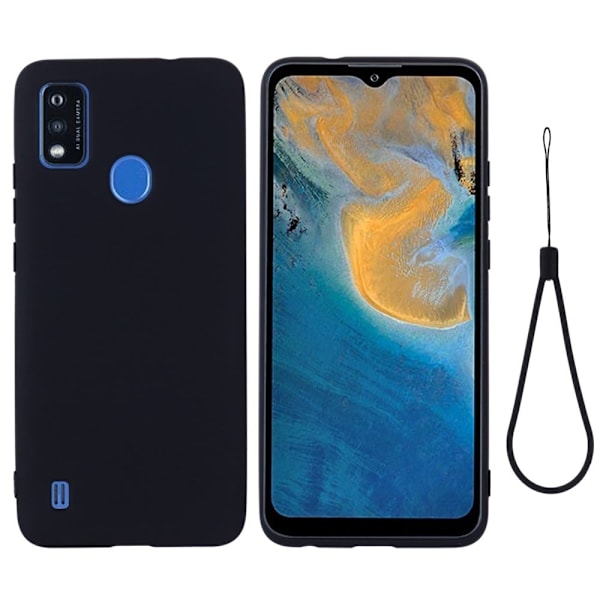 Matte Liquid silikone cover til ZTE Blade A51 - Sort Black
