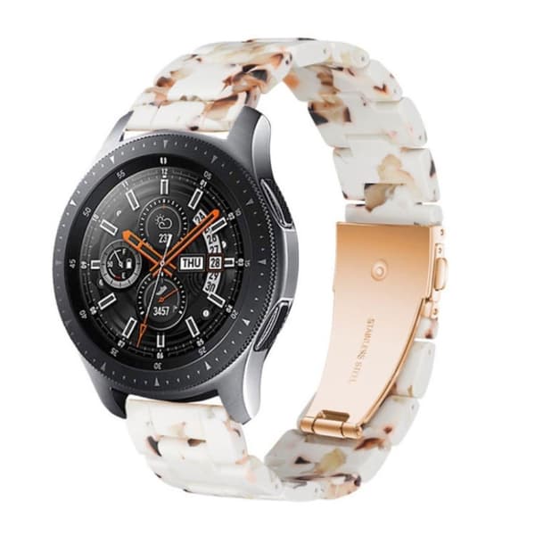 Resin design rem til Huawei Watch GT devices - hvid / brun Brown
