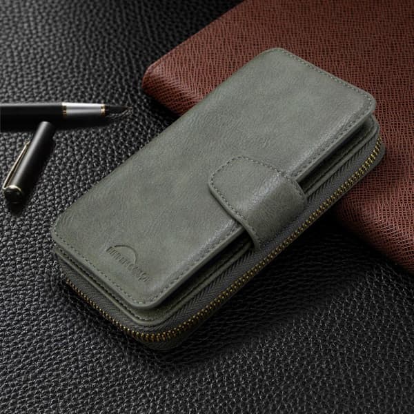 Zipper Wallet Huawei P40 Lite / Nova 6 SE kotelot - Vihreä Green