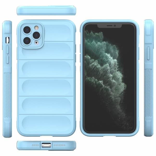 Blødt grebsformet iPhone 11 Pro Max cover - Babyblå Blue