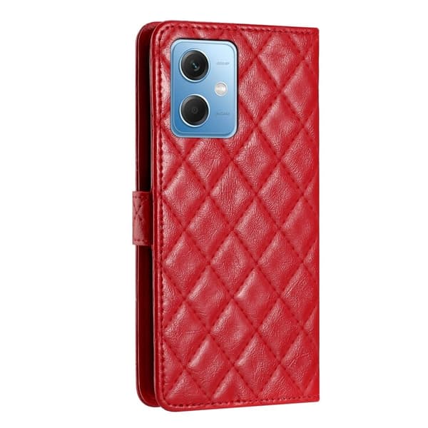 Funktionellt Xiaomi Poco X5 / Xiaomi Redmi Note 12 fodral med rombmönster - Röd Röd