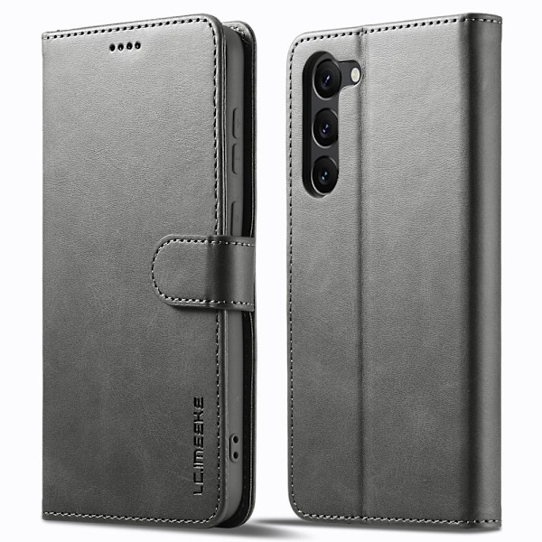 LC.Imeeke läder Samsung Galaxy S23 Plus fodral - Silver/Grå Silvergrå