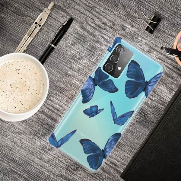 Deco Samsung Galaxy A32 Etui - Blå Sommerfugl Blue