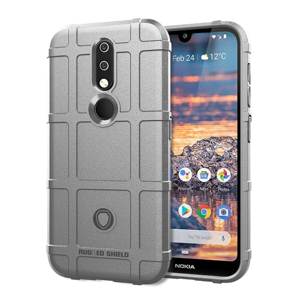 Nokia 4.2 fyrkantigt antichockfodral - Grå Silvergrå