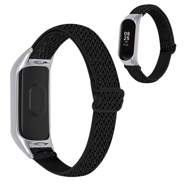 Xiaomi Mi Band 5 elastiskt klockarmband i nylon - Svart Svart