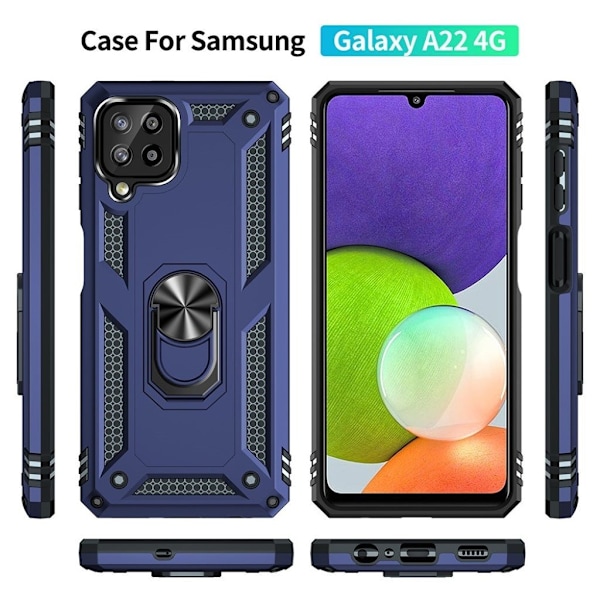 Bofink Combat Samsung Galaxy A22 4G deksel - Blå Blue
