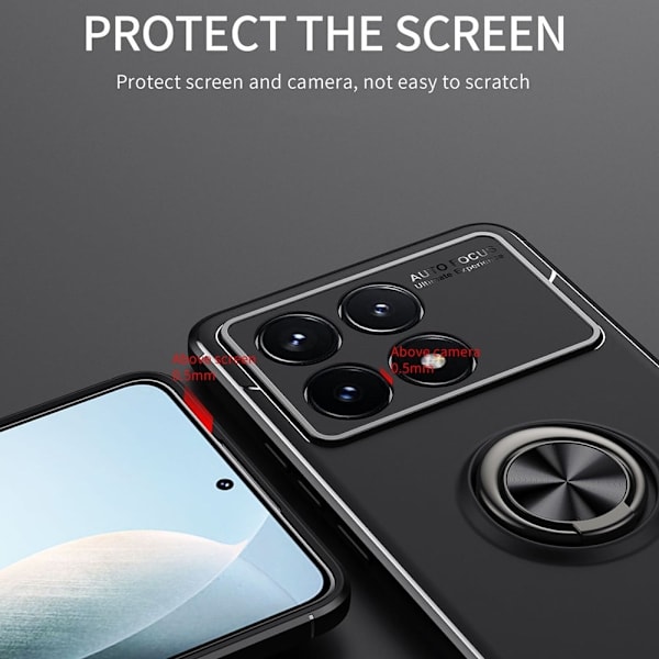 Ringo Xiaomi Redmi K70 / Xiaomi Redmi K70 Pro cover - Sort / Blå Blue