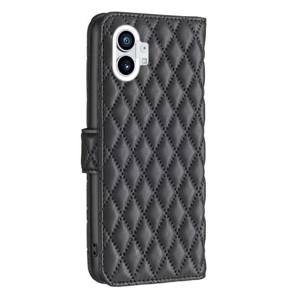 Rombuskuvioinen matta läppäkotelo Nothing Phone (1) - Musta Black