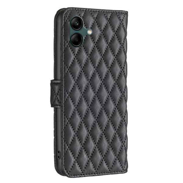 Rombemønster, matt flip-deksel for Samsung Galaxy A04 - Svart Black