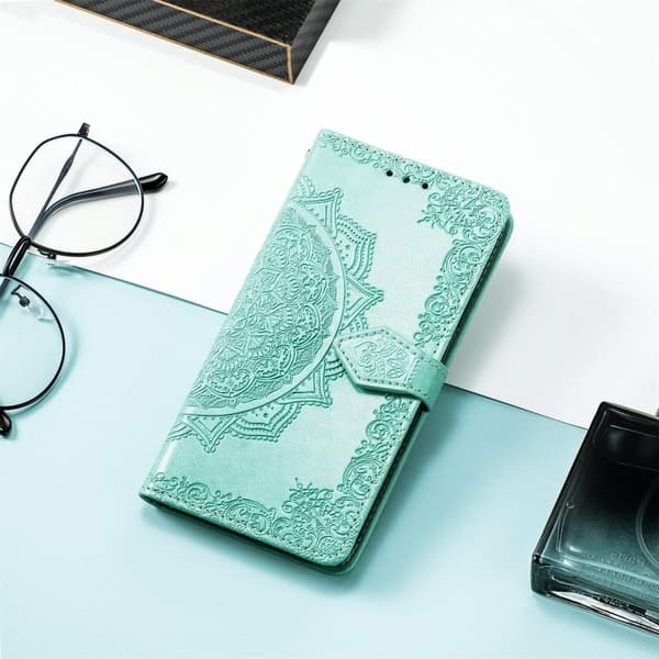 Mandala läder Motorola Moto G71 5G fodral - Grön Grön