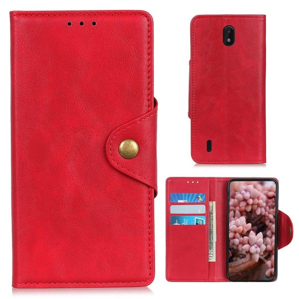 Alpha Nokia C01 Plus læder flip etui - Rød Red