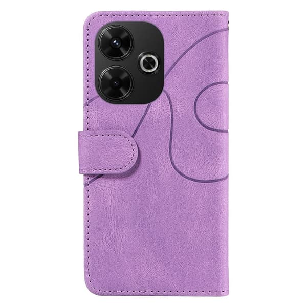 Tekstureret Xiaomi Redmi 13 læderetui med rem - Lyselilla Purple