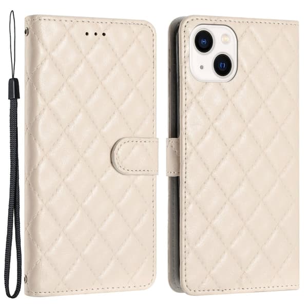 Funksjonelt rombe lommebokdeksel for iPhone 13 - Hvit White