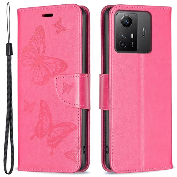 Butterfly Xiaomi Redmi Note 12s Flip Fodral - Rose Rosa