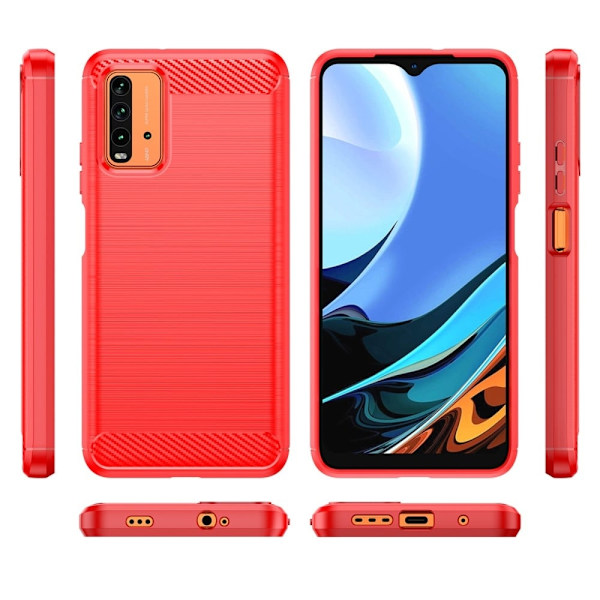 Carbon Flex Etui Xiaomi Redmi 9T / Poco M3 / Note 9 - Rød Red