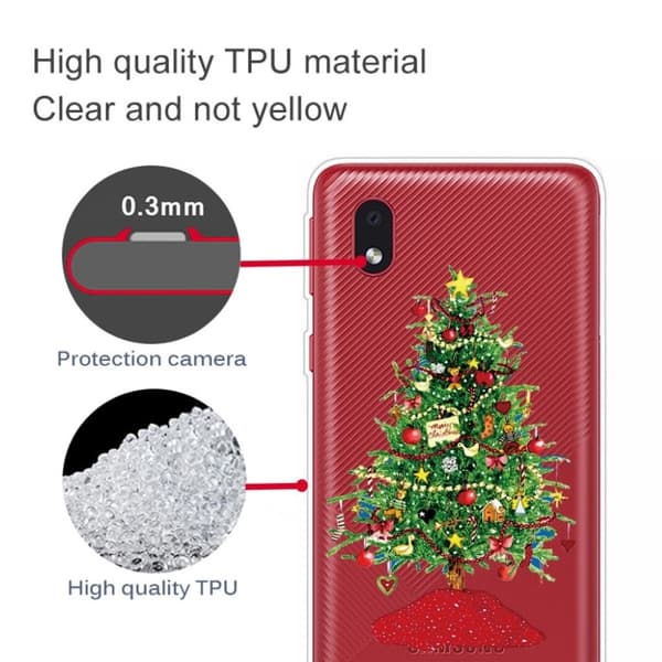 Samsung Galaxy A01 Core Case til jul - Farverigt Juletræ Green
