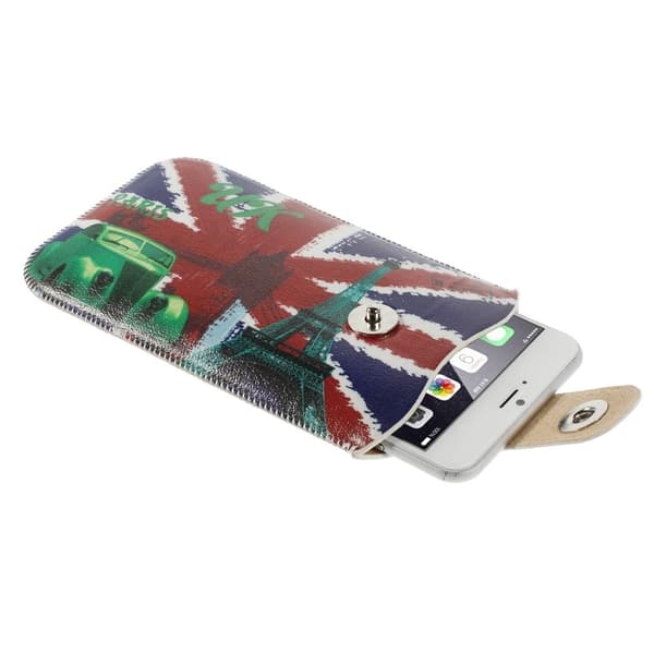 Undset (UK Flag - Eiffel tårn) iPhone 6 Plus Lær Flipp Case Multicolor