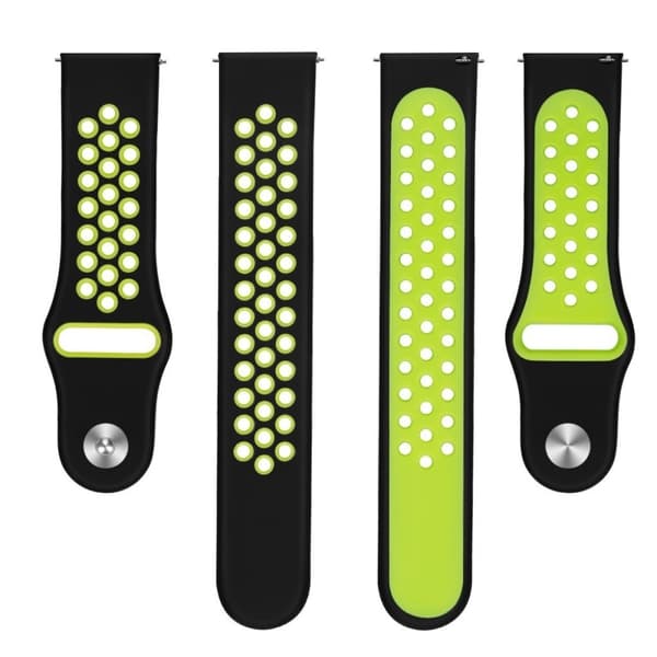 Garmin Forerunner 245 Music to-farvet silikone Urrem - Sort / Gulgrøn Black