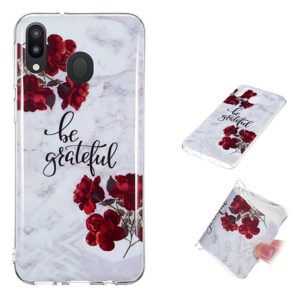 Marble Samsung Galaxy M20 cover - Vær taknemmelig marmor Red