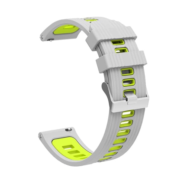20 mm universellt dubbelfärgat klockarmband i silikon - Grå / Grön Grön