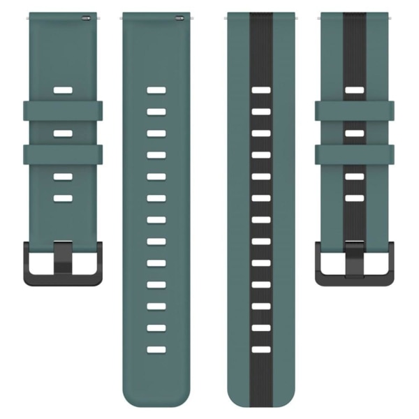 20mm Universal dual-color silicone watch strap - Olive Green / B Grön