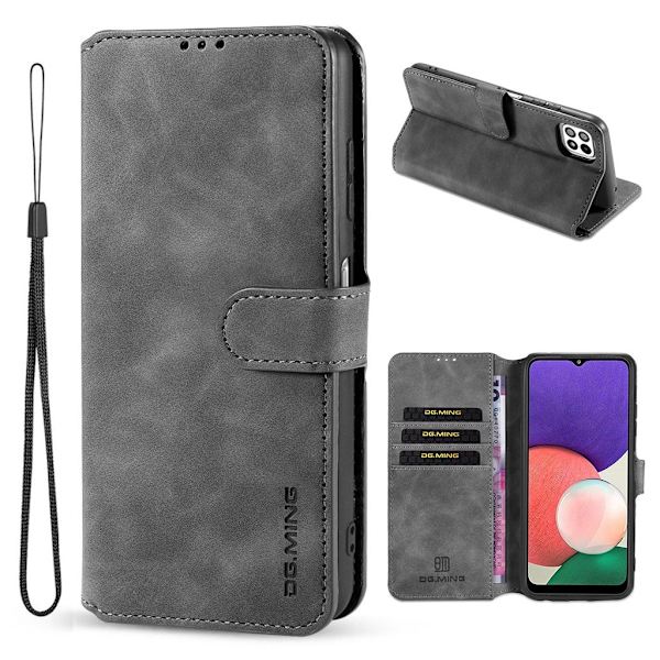 DG.MING Samsung Galaxy A22 5G retroetui - Grå Silver grey