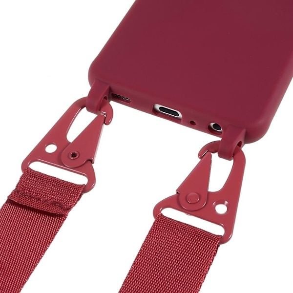 Tyndt TPU-etui med mat finish og justerbar strop til Samsung Galaxy M32 5G / A32 5G - Rød Red