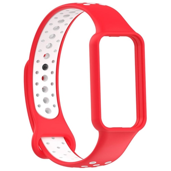 Amazfit Band 7 dual color silicone watch strap - Red / White Red