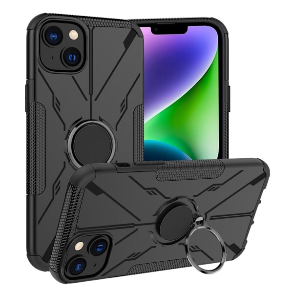 Kickstand-skydd med magnetisk platta för iPhone 14 Plus - Svart Svart