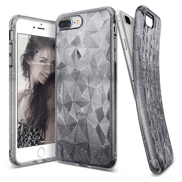 Glitter iPhone 8 Plus / iPhone 7 Plus skal - Silver/Grå Silvergrå