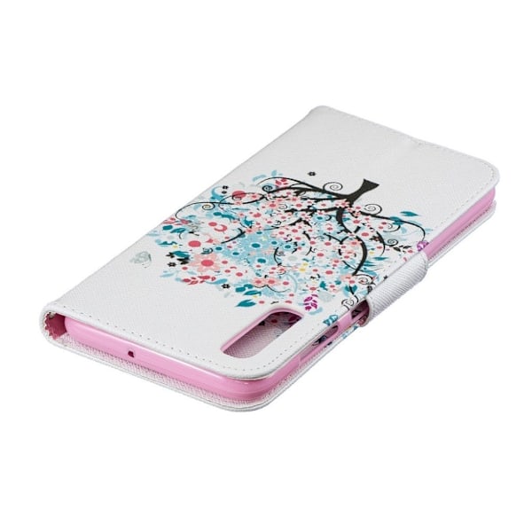 Samsung Galaxy A70 mønstret lædercover - blomstertræ Multicolor