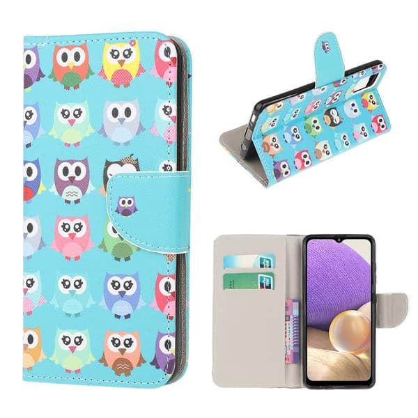 wonderland Samsung Galaxy A32 5G flip etui - ugler Multicolor