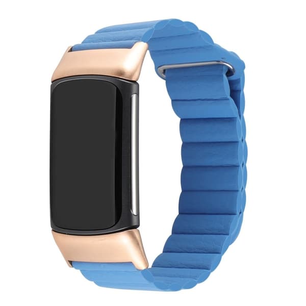 Fitbit Charge 5 aito nahkakellon hihna - Sininen Blue