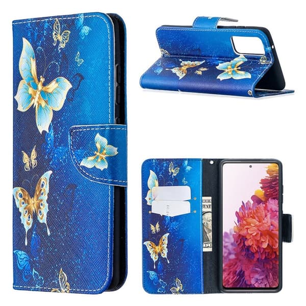 Wonderland Samsung Galaxy S20 Fe 5g / S20 Fe Flip Etui - Blå Sommerfugl Blue