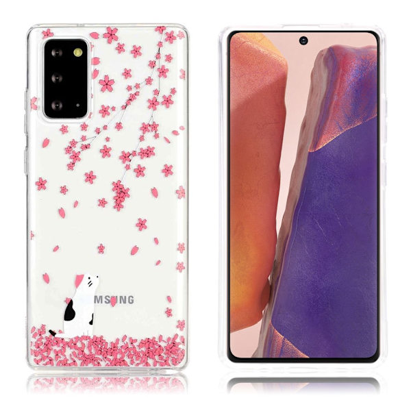 Deco Samsung Galaxy Note 20 Etui - Rosa Blomst Pink