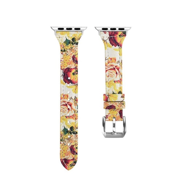 Apple Watch 38mm kukka kuviollinen aito nahkainen vaihdettava ke Multicolor
