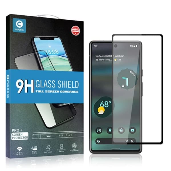 2 stk AMORUS ekstra sterk skjermbeskytter i glass til Google Pixel 6a Transparent