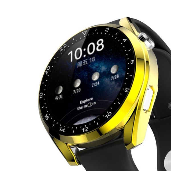 Huawei Watch 3 Pro skala designramme + skærmbeskytter i hærdet glas - Guld Gold